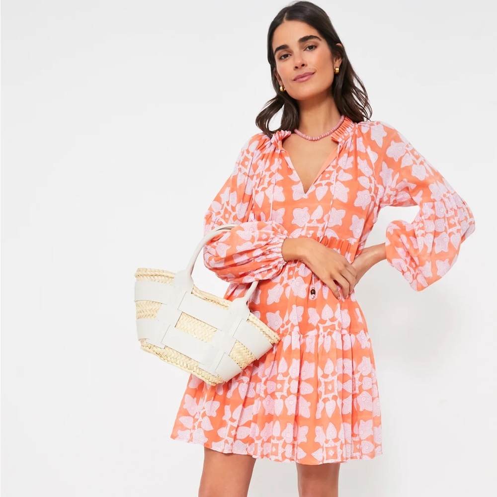 Oliphant Pink and White Floral Dress